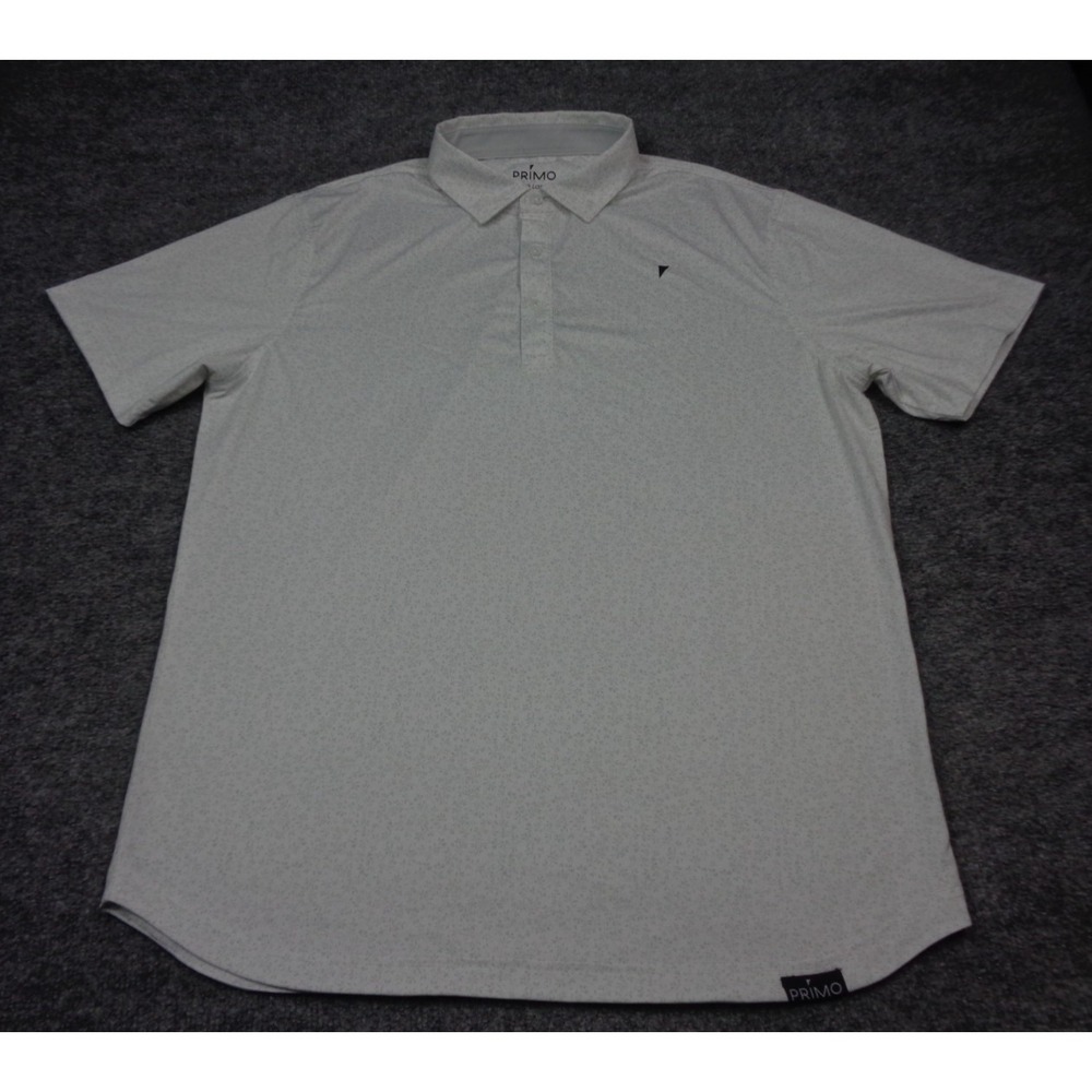 Primo Shirt Mens L White Gray Floral Performance Golf Athletic - Picture 2 of 13